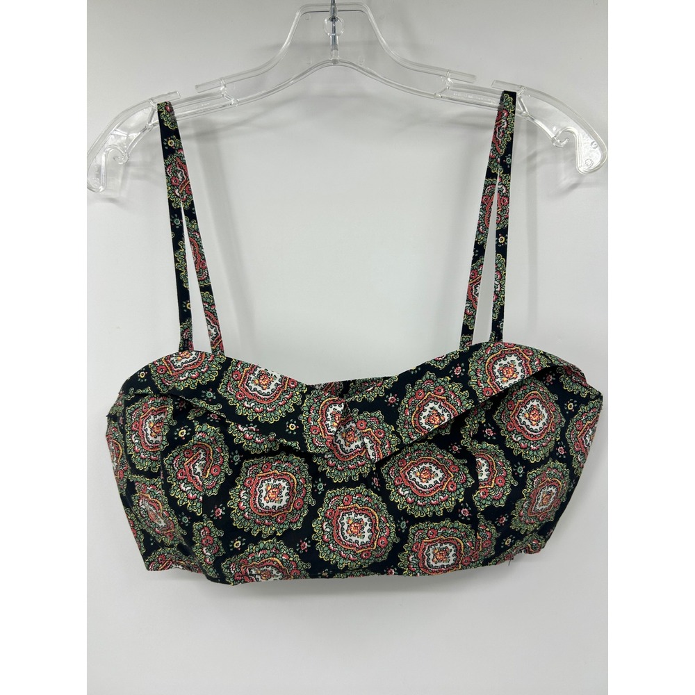 The Great Paisley Cotton Bralette Top Size L Sweetheart Crop